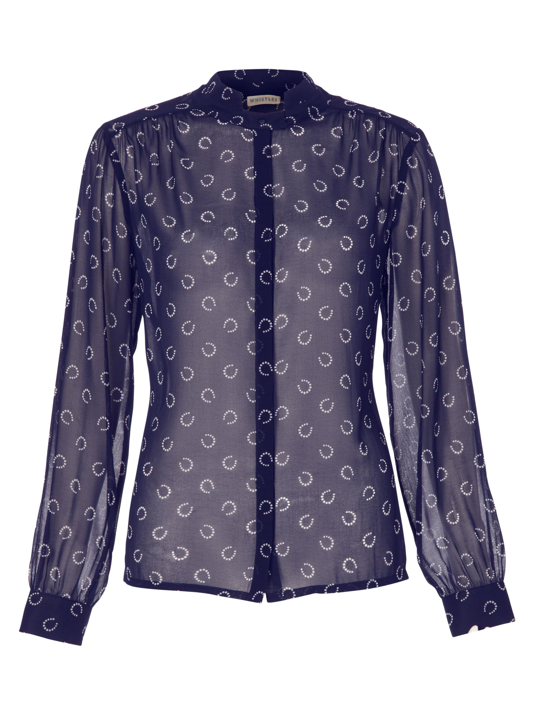 Lucky Print Blouse, Navy