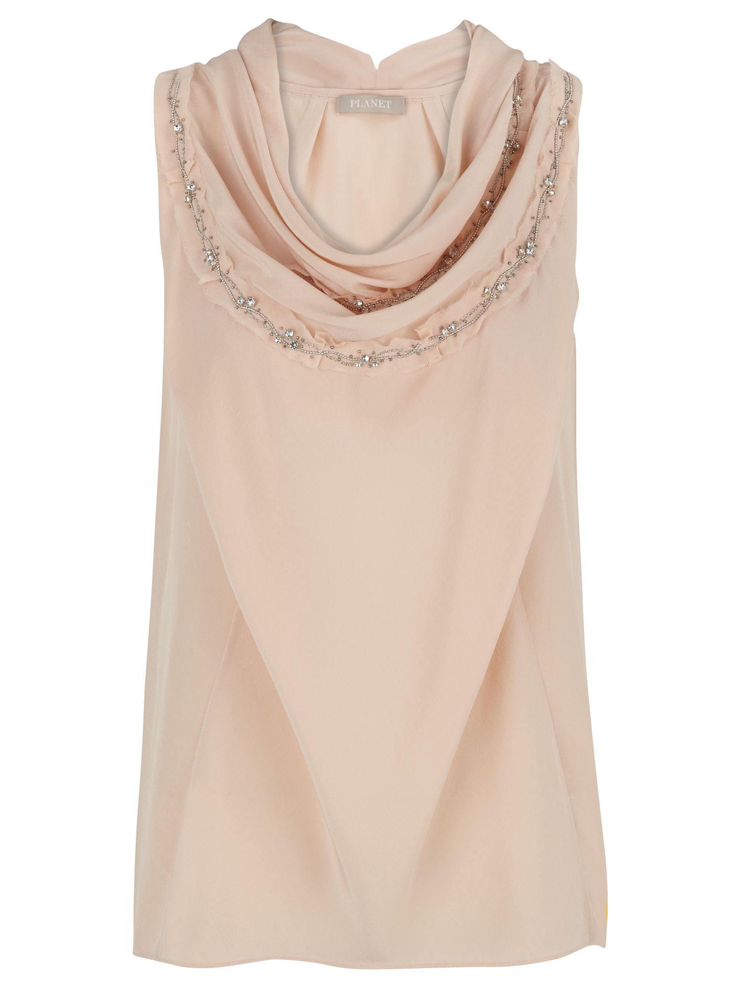 Planet Silk Cowl Neck Blouse, Blush