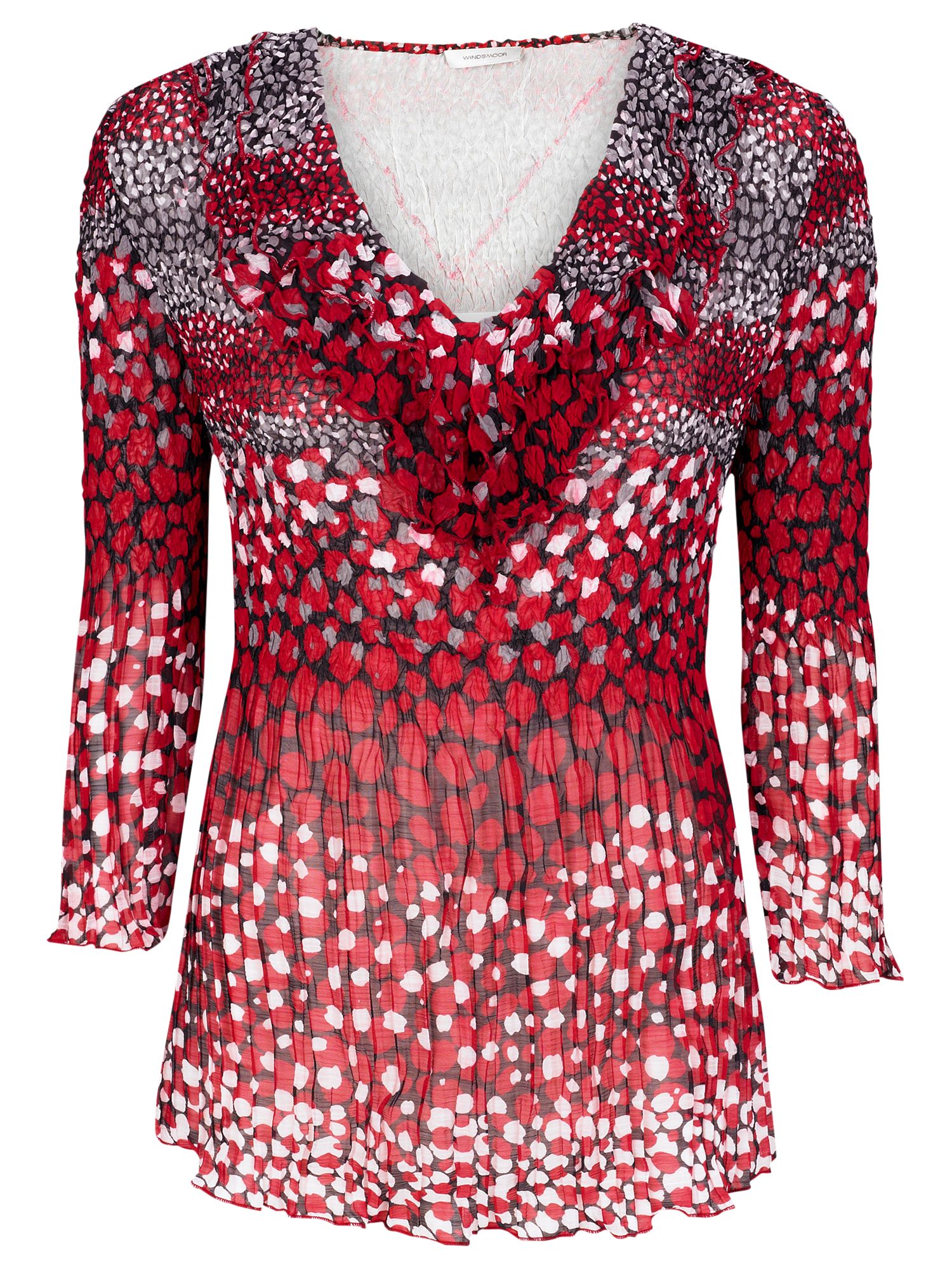 Spot Crinkle Blouse, Red