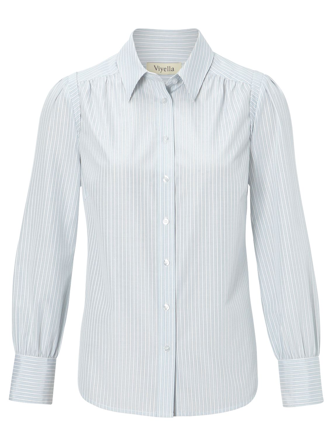 Stripe Shoulder Detail Blouse, Pale Blue