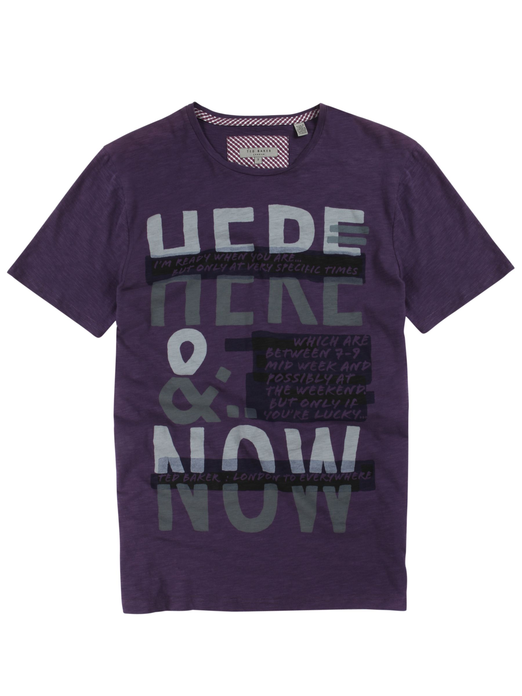 Here Now Graphic T-Shirt, Deep purple