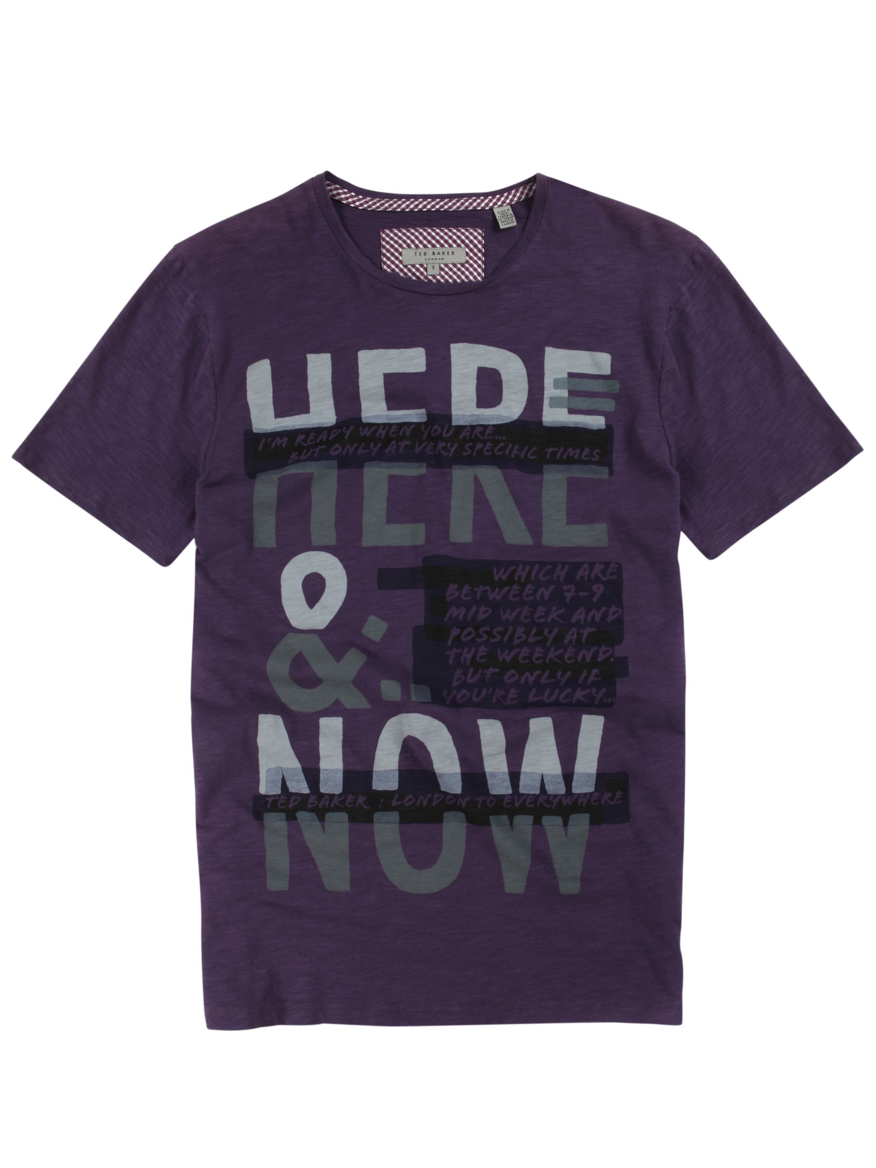 Ted Baker Here Now Graphic T-Shirt, Deep purple