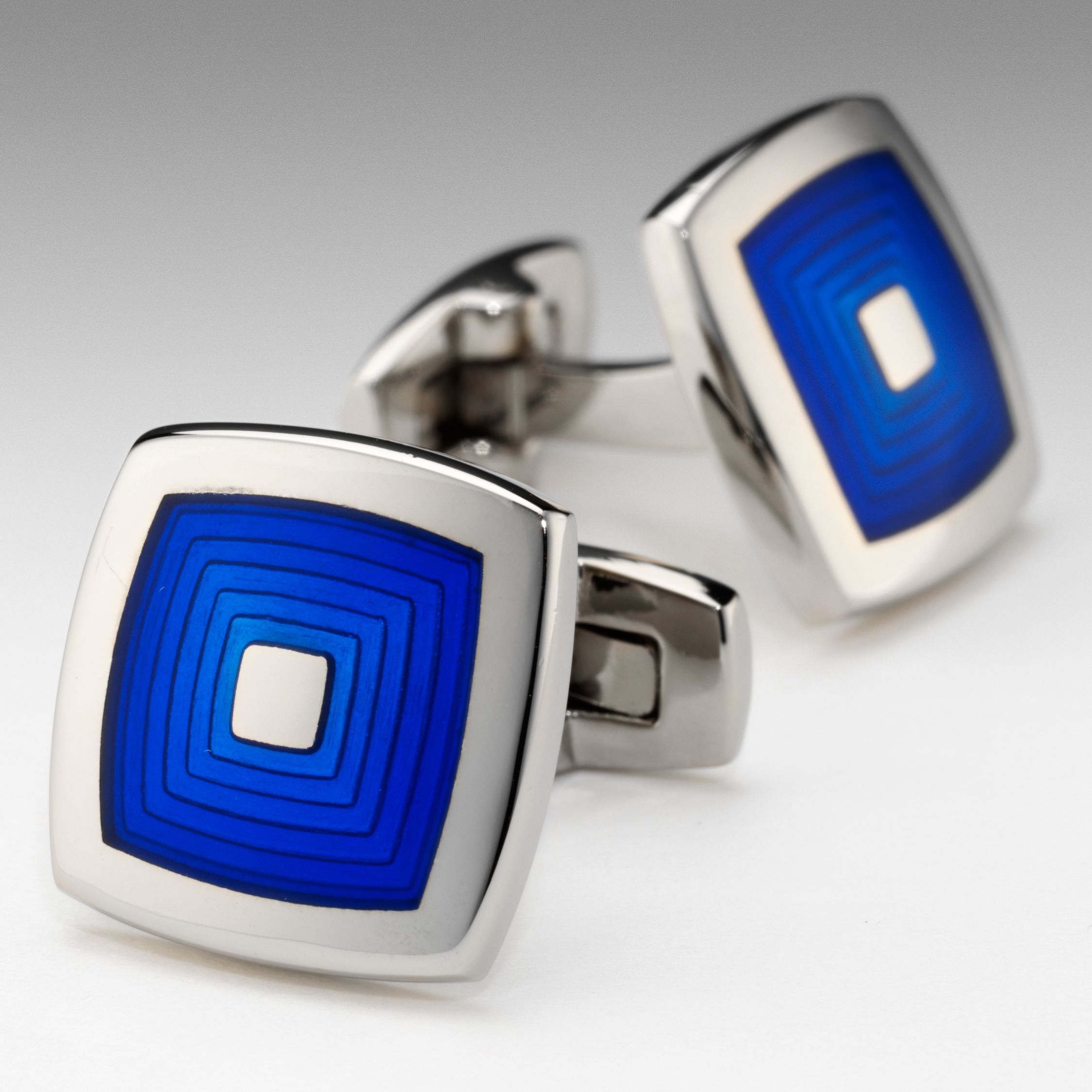 Duchamp Starburst Enamel Cufflinks, Blue