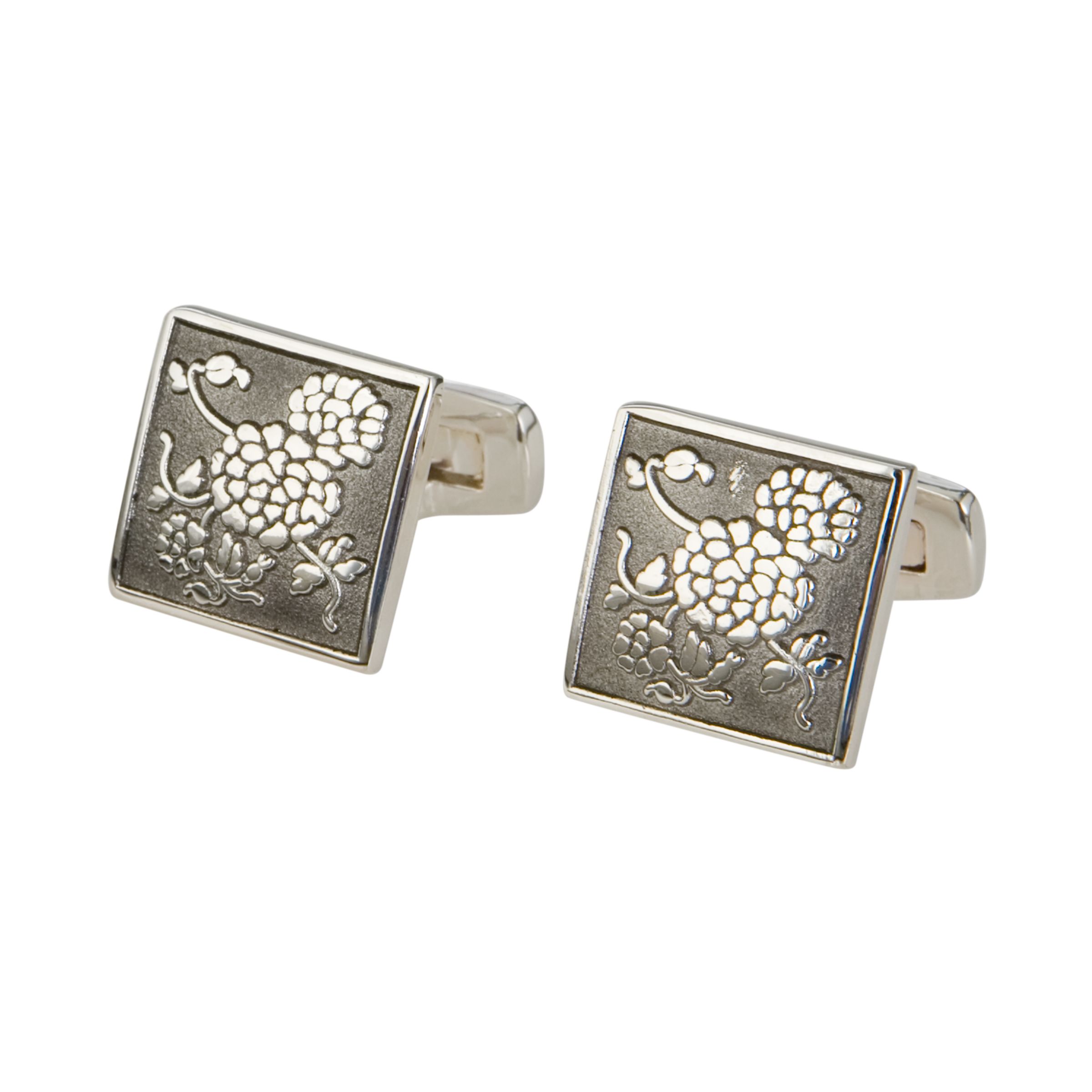 Duchamp Dehlia Cufflinks, Silver