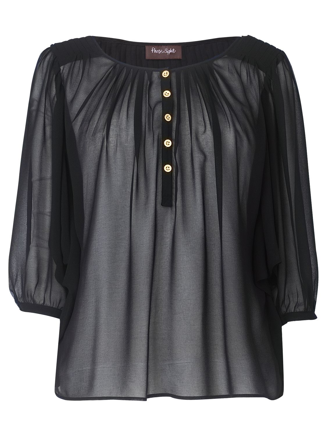 Phase Eight Janessa Button Blouse, Black