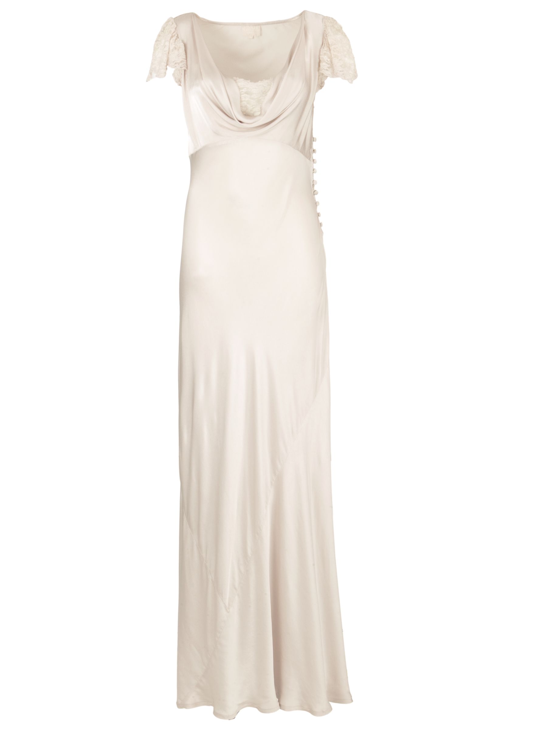 Buy Ghost Lace Sleeve Cowl Neck Maxi Dress, Nude online at JohnLewis.com - John Lewis