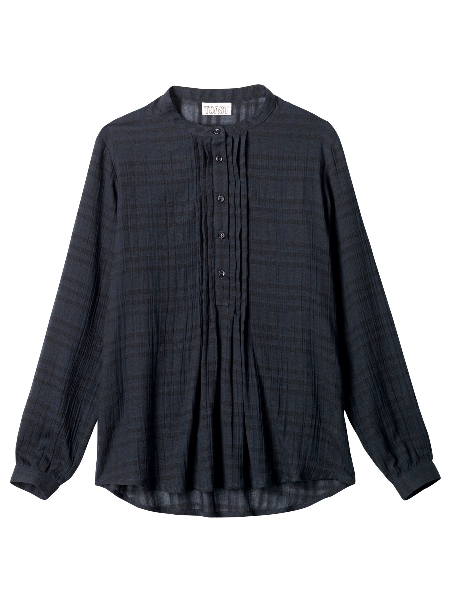 Shadow Check Blouse, Blue/Black