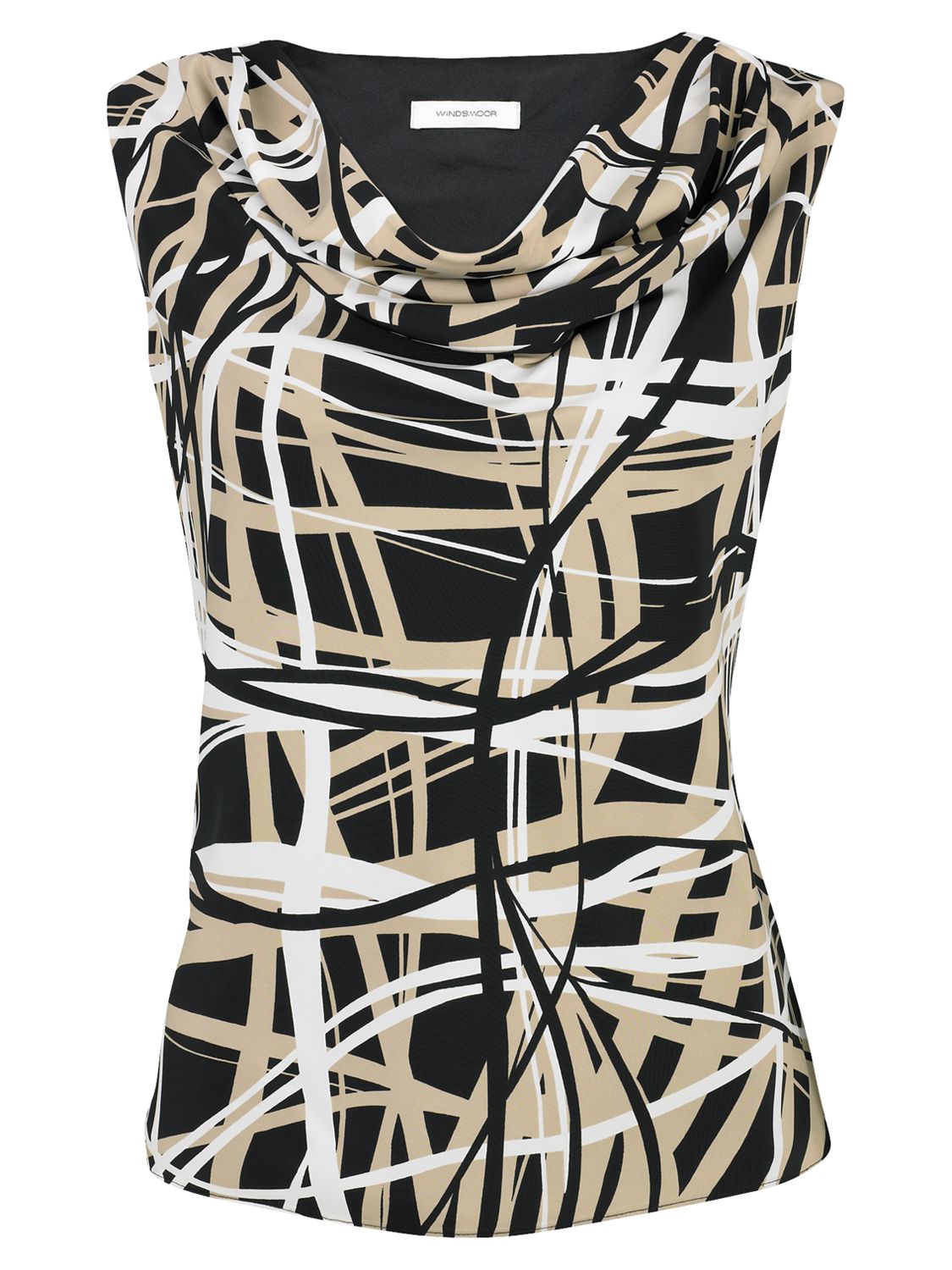 Graphic Linear Print Blouse, Multi