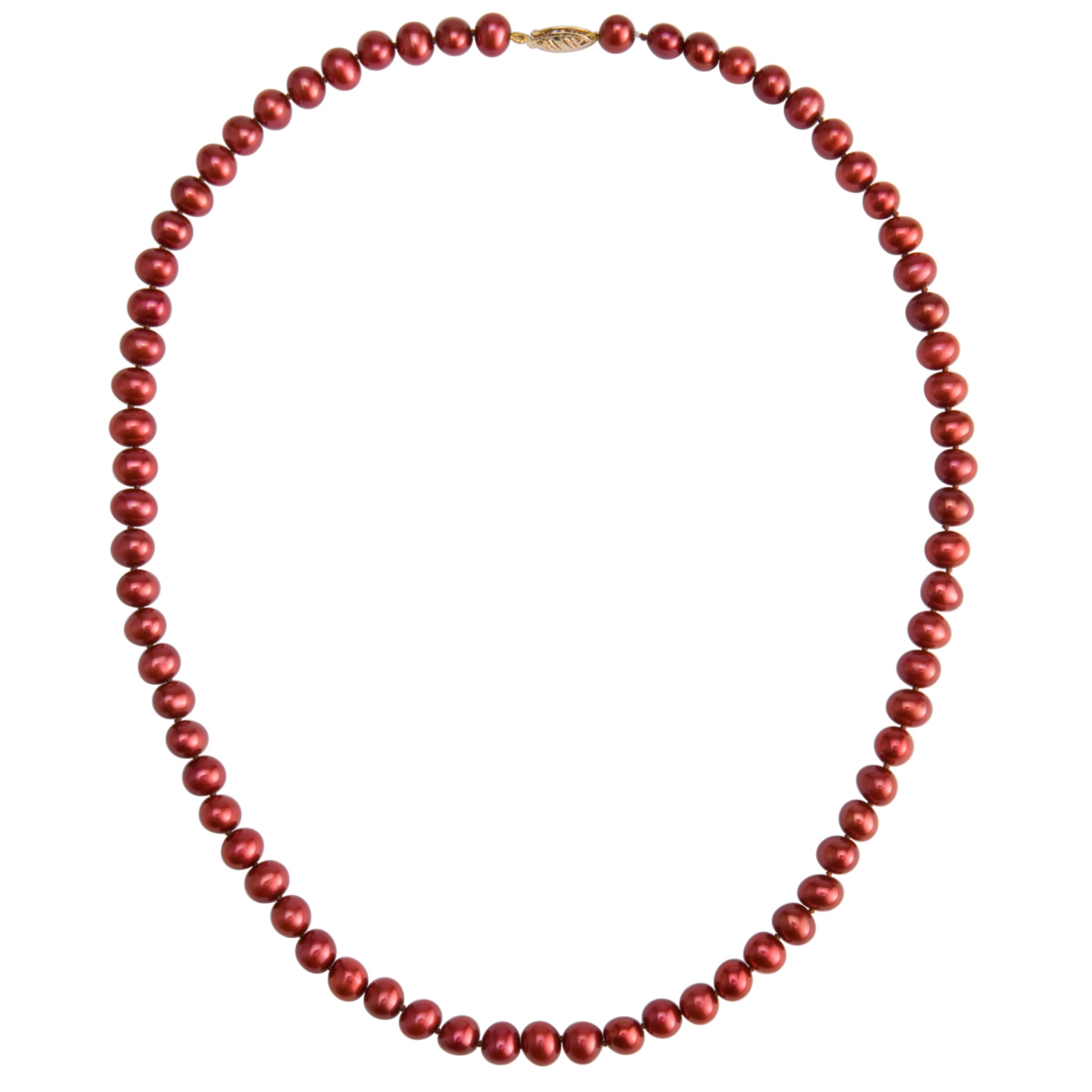 Freshwater Pearl Necklace, Cranberry