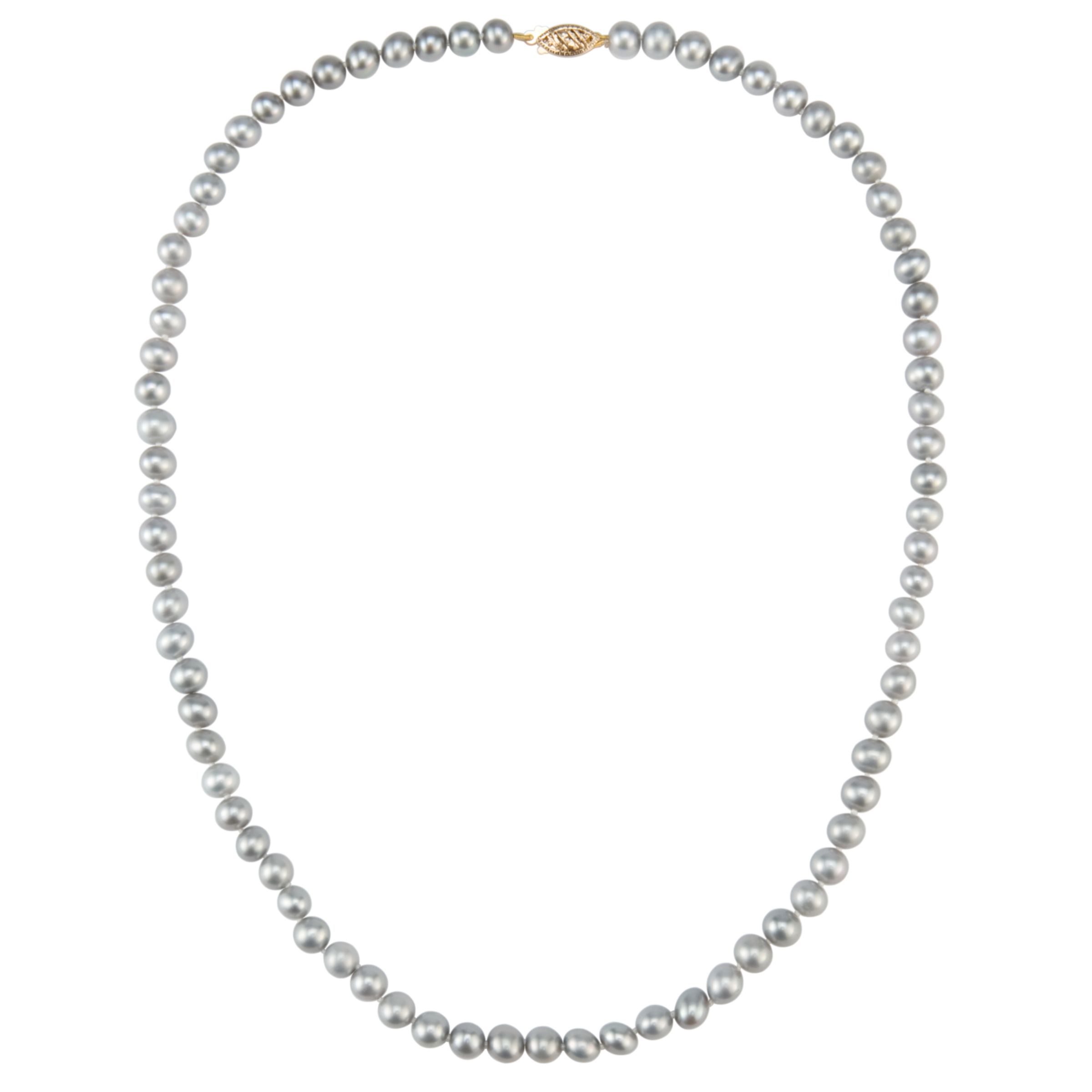 Freshwater Pearl Necklace, Grey