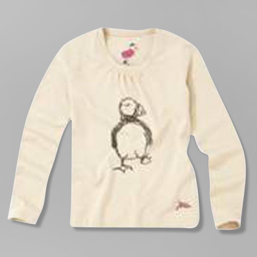 Little Joule Puffin Long Sleeve T-Shirt, Oat