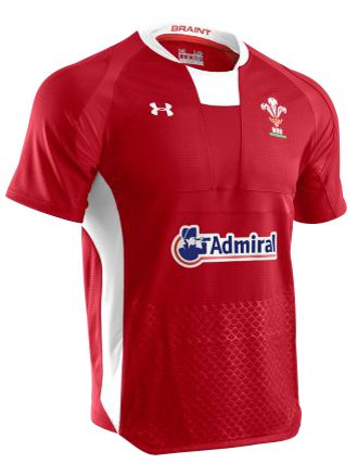 Under Armour WRU Home Rugby Shirt, Red