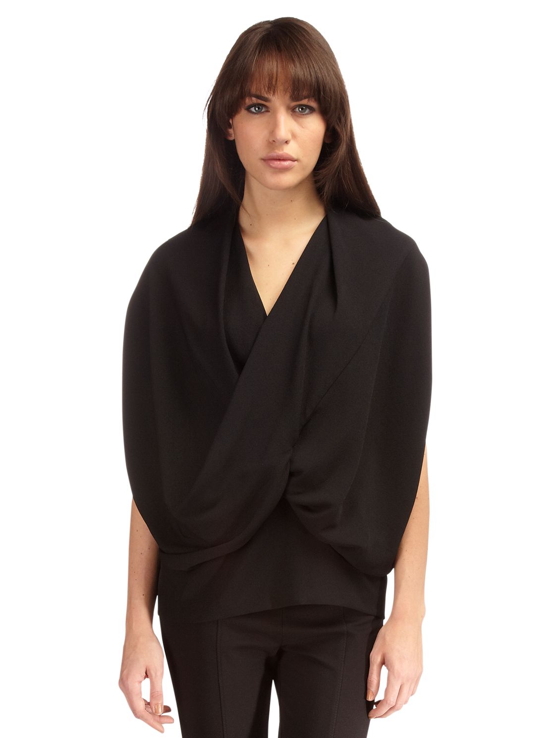 Planet Draped Blouse, Black