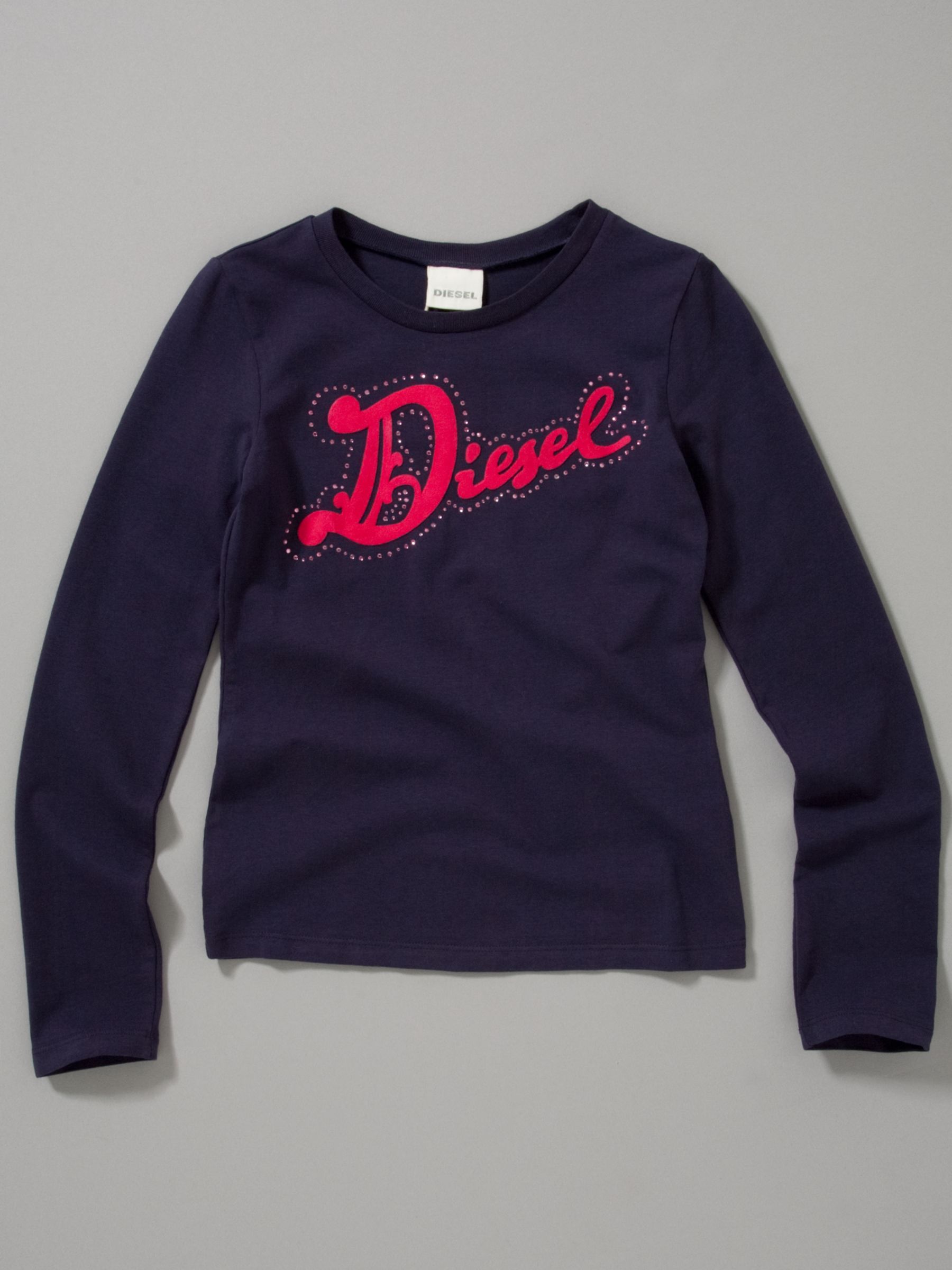 Diesel Tigray Long Sleeve Diamante Logo T-Shirt,