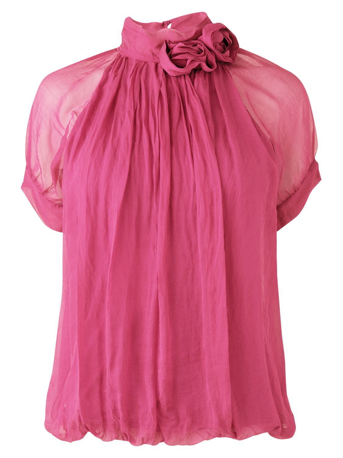 Phase Eight Silk Flower Blouse, Rasberry