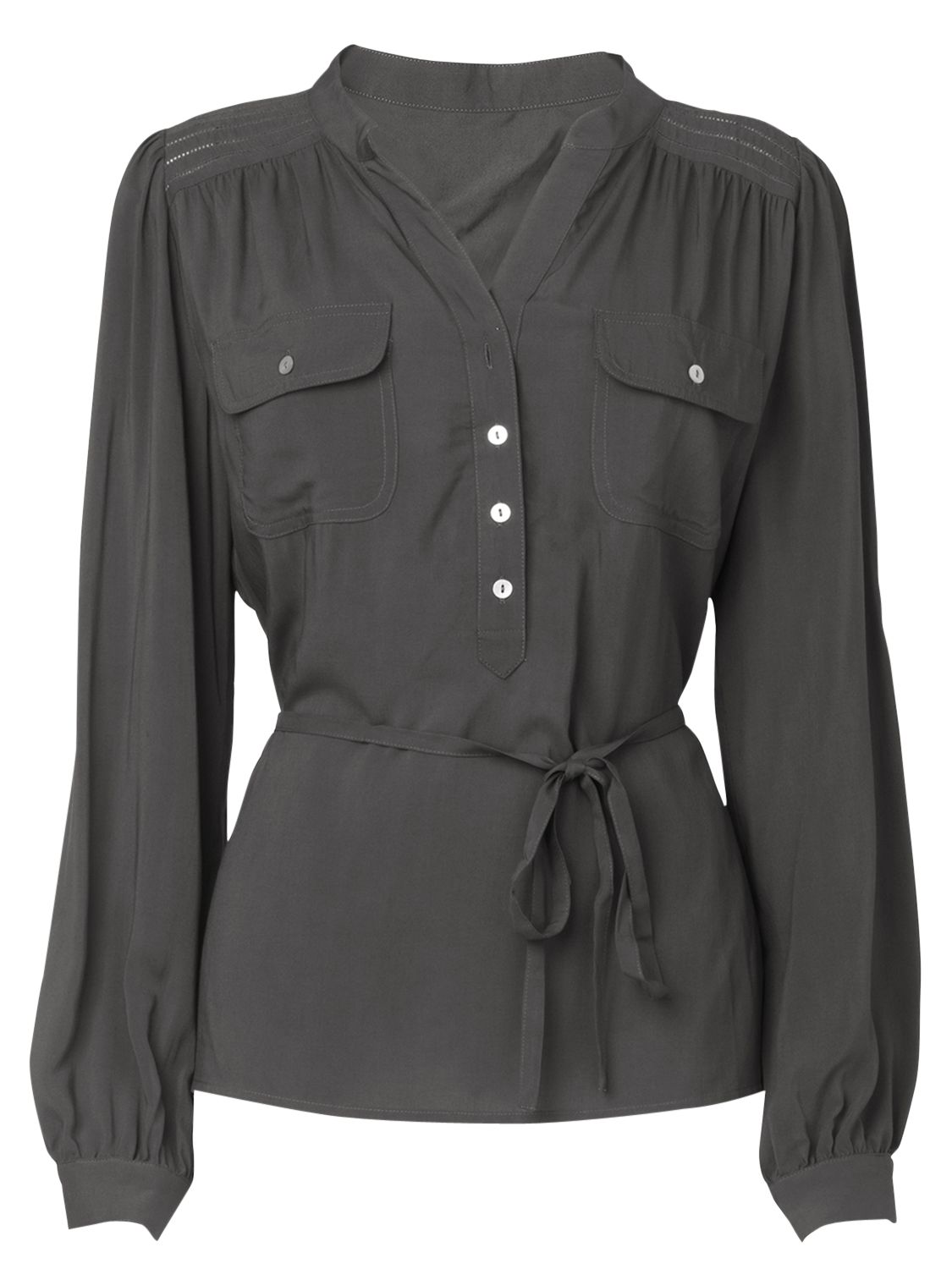 Phase Eight Pocket Blouse, Graphite