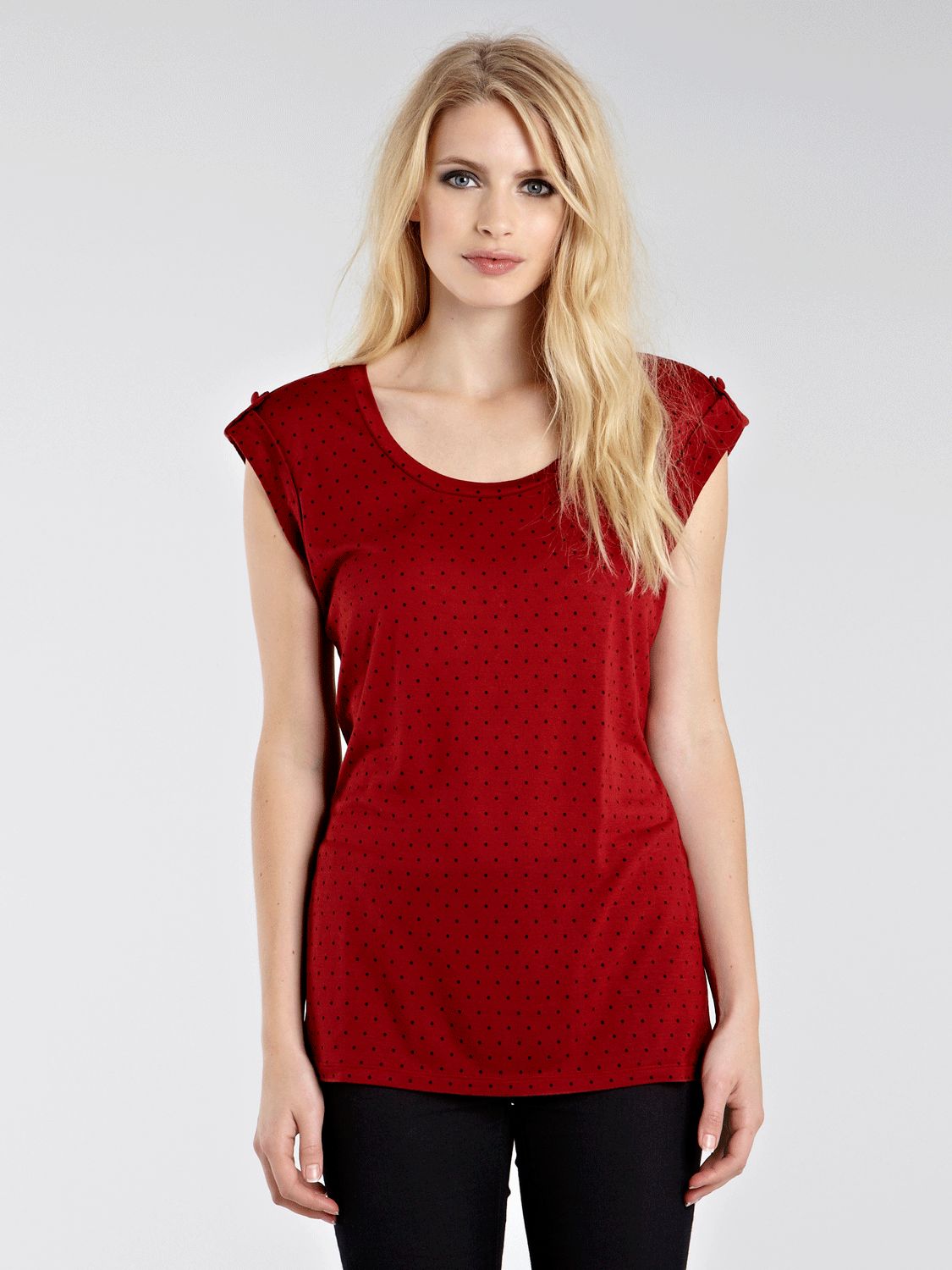 Warehouse Spotted T-Shirt, Dark Red