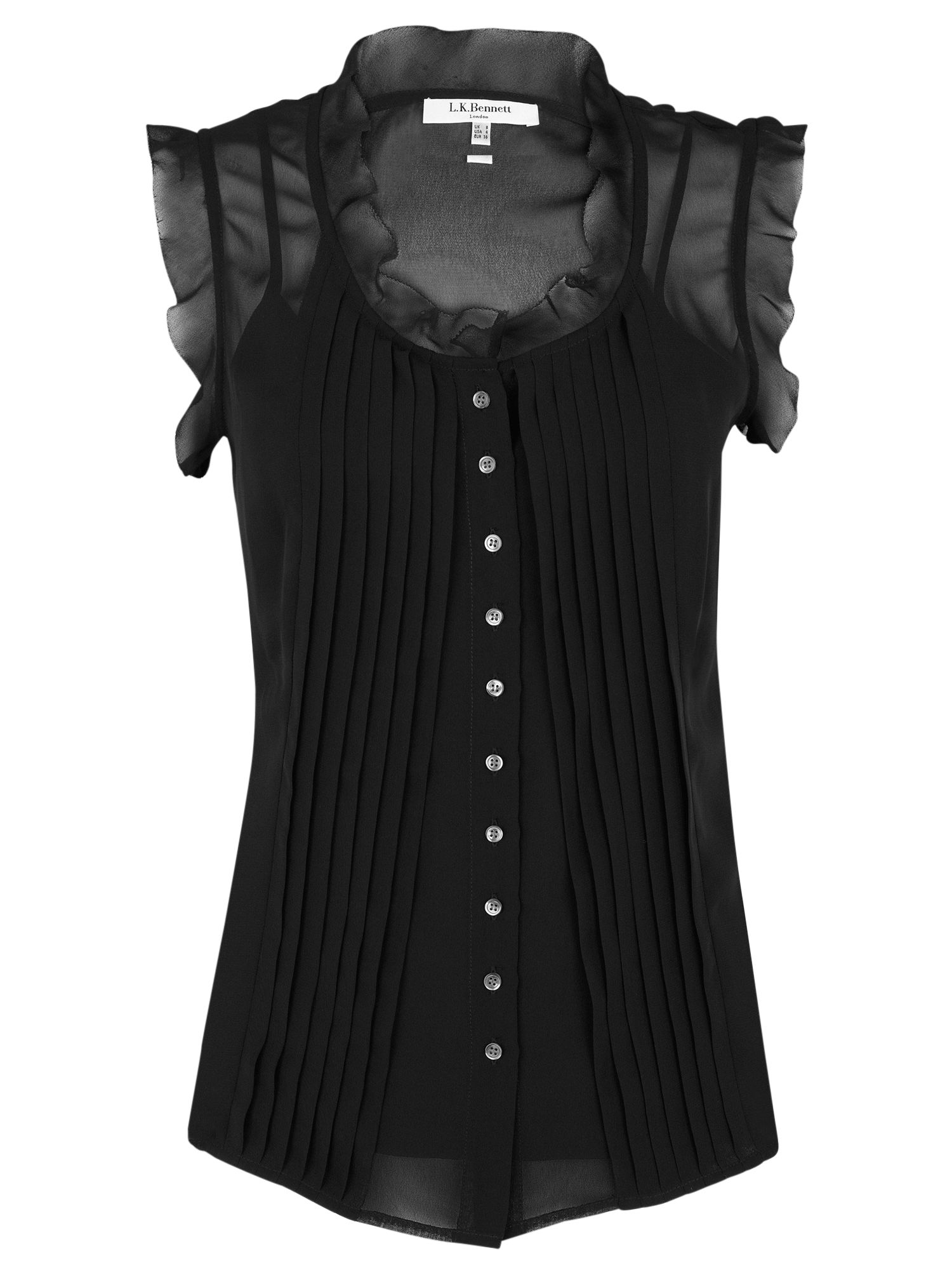 L.K. Bennett L.K.Bennett Martha Ruffled Blouse, Black