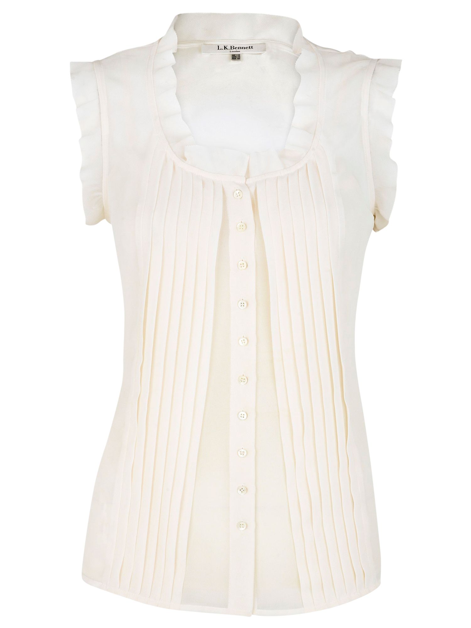 L.K.Bennett Martha Ruffled Blouse, Champagne