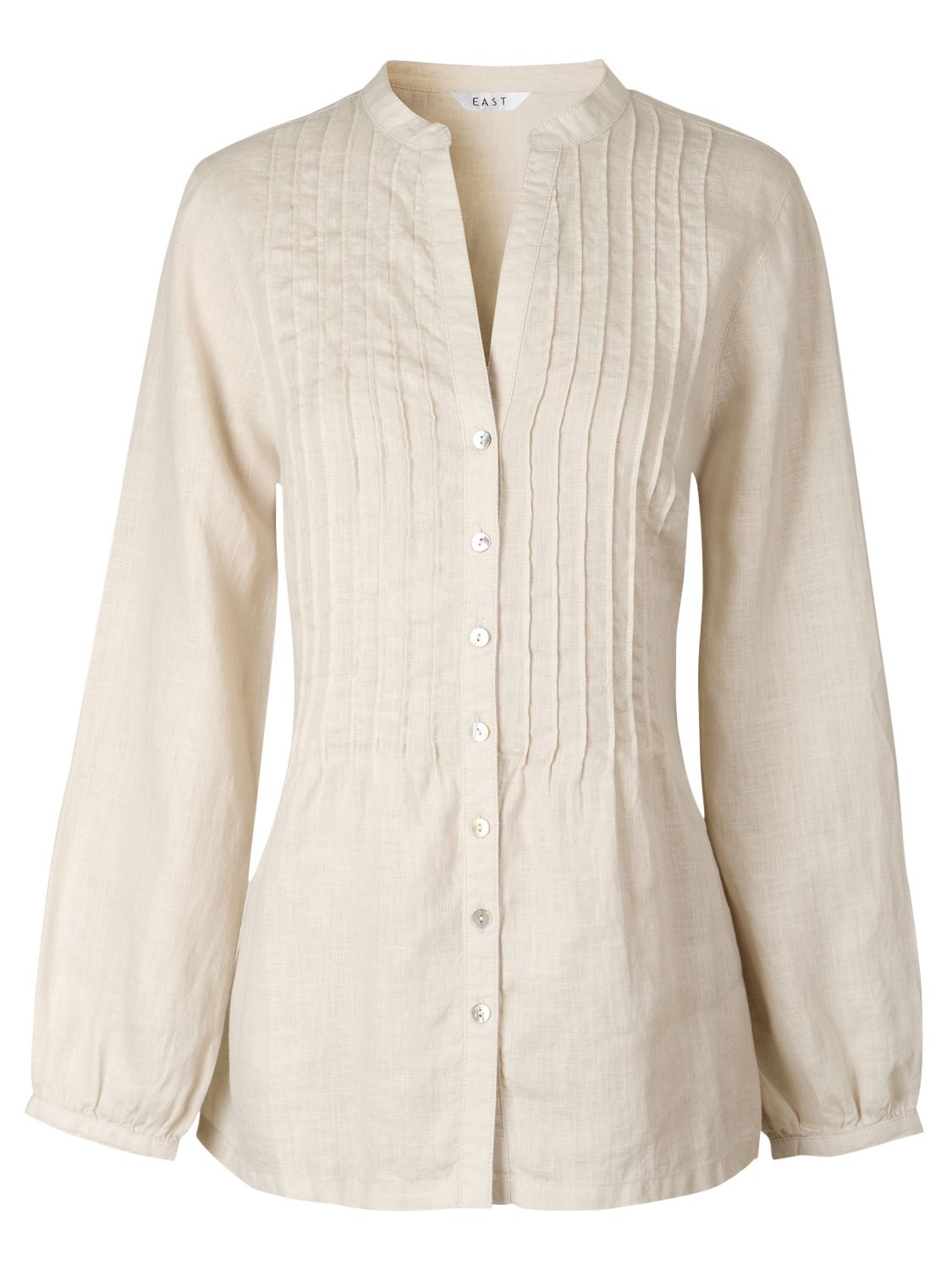 East Roma Linen Pintuck Blouse, Ecru