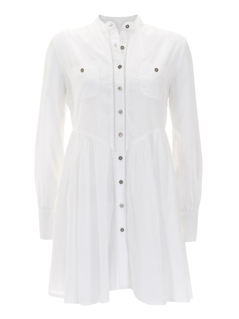 Mint Velvet Full Skirted Blouse, White