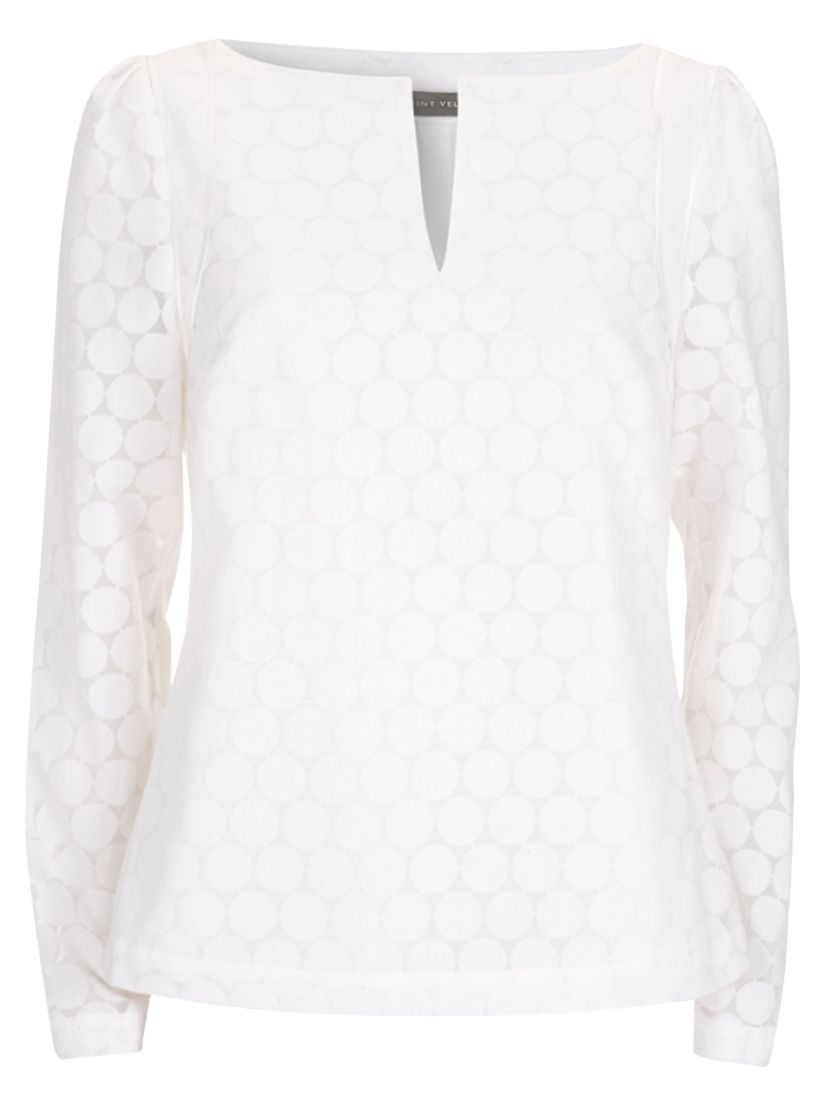 Mint Velvet Spot Blouse, Ivory