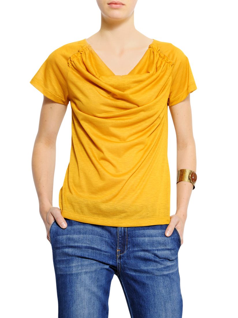 Cowl Neck T-Shirt, Yolk