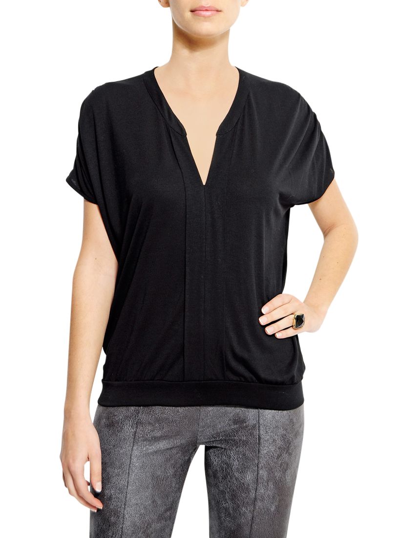 Mango Loose Fit Jersey Blouse, Black