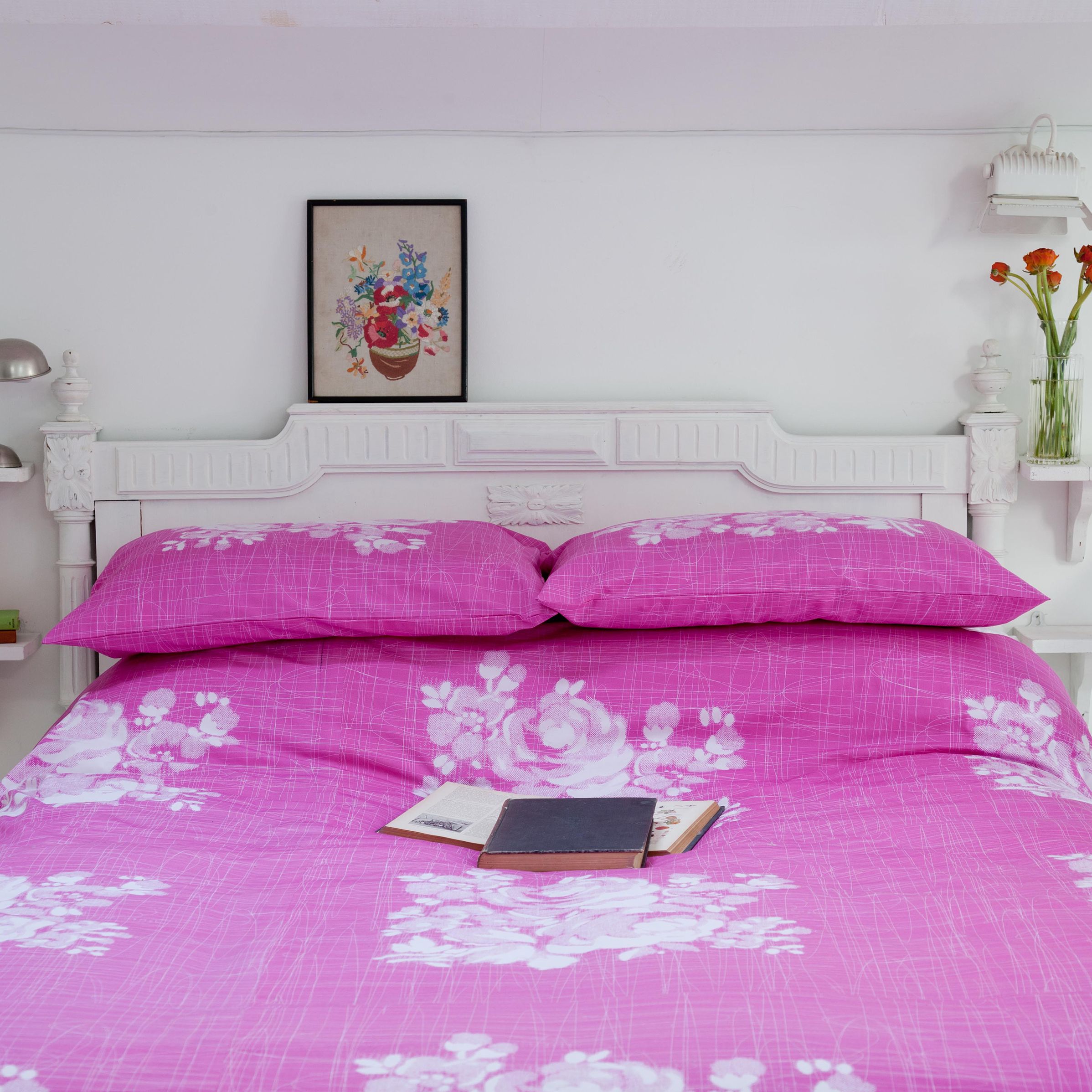 Lisa Stickley Hankie Flower Duvet Covers, Pink
