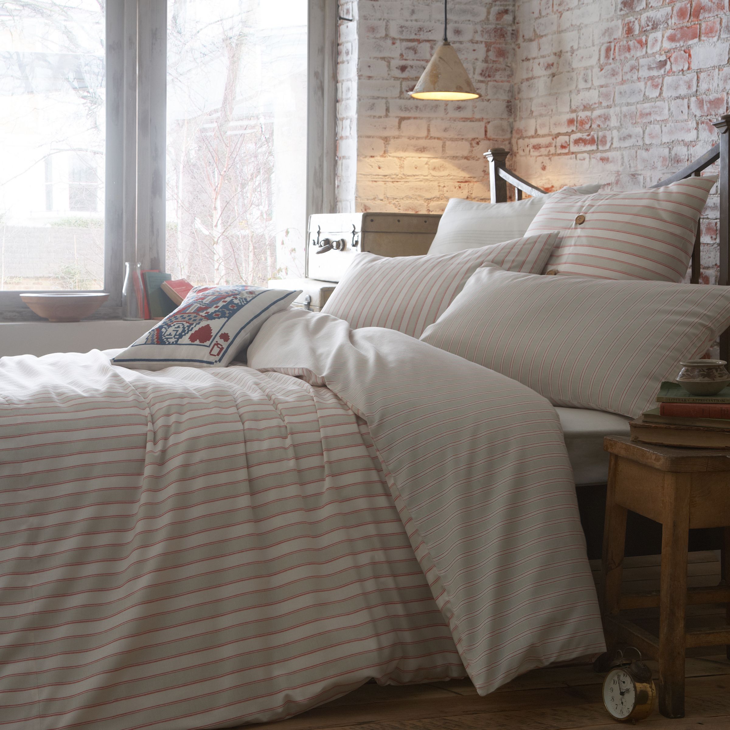 Antique Stripe Duvet Covers, Red