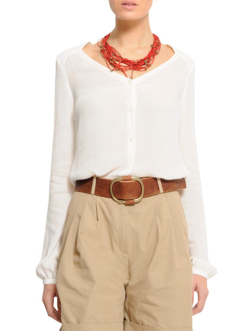 Mango Loose Fit Blouse, Cream