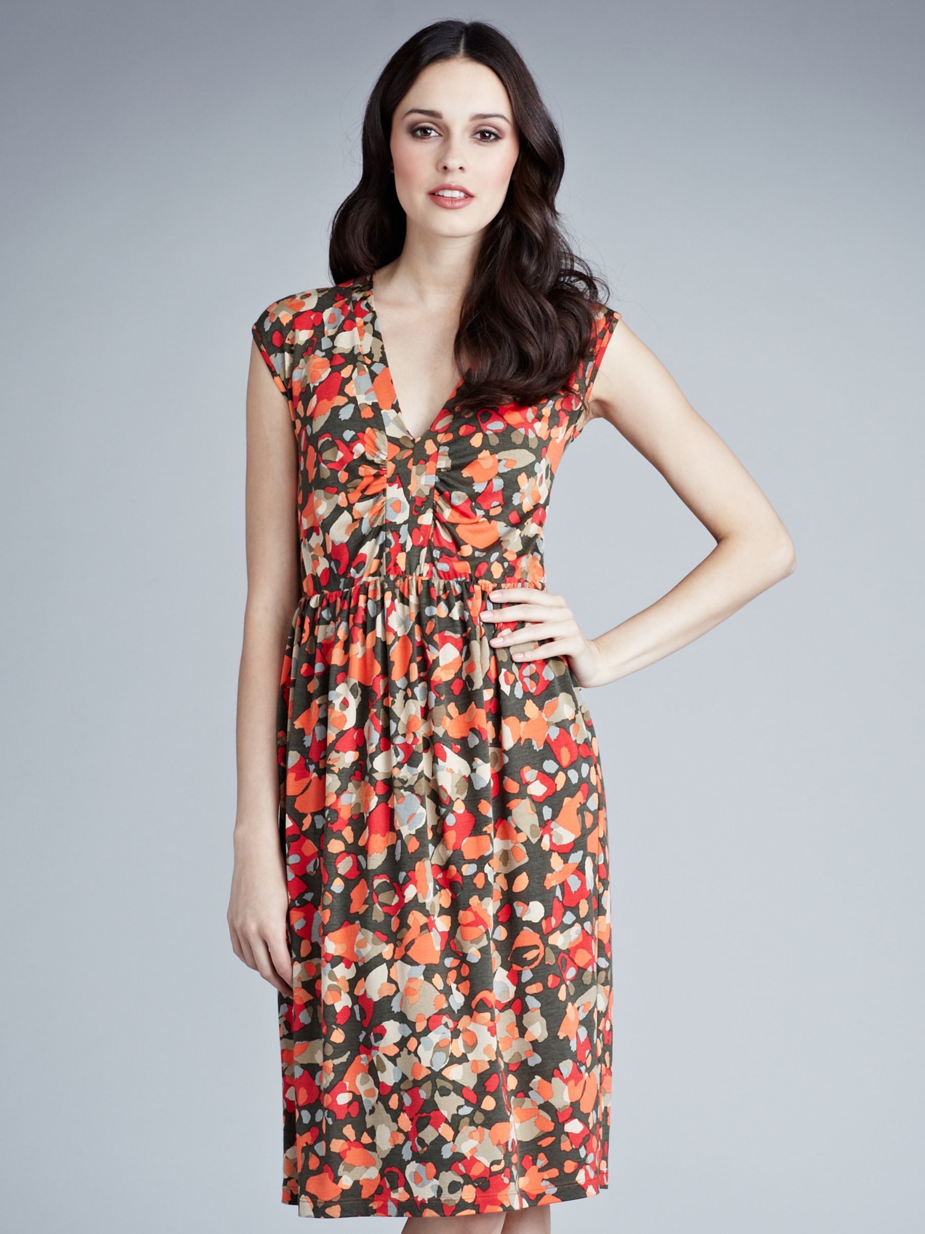 Weekend by Maxmara Printed Dress, Mango/Khaki at John Lewis