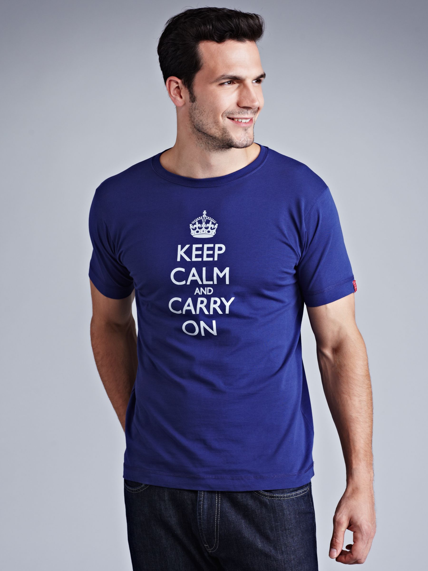 John Lewis Men Keep Calm and Carry On T-Shirt,