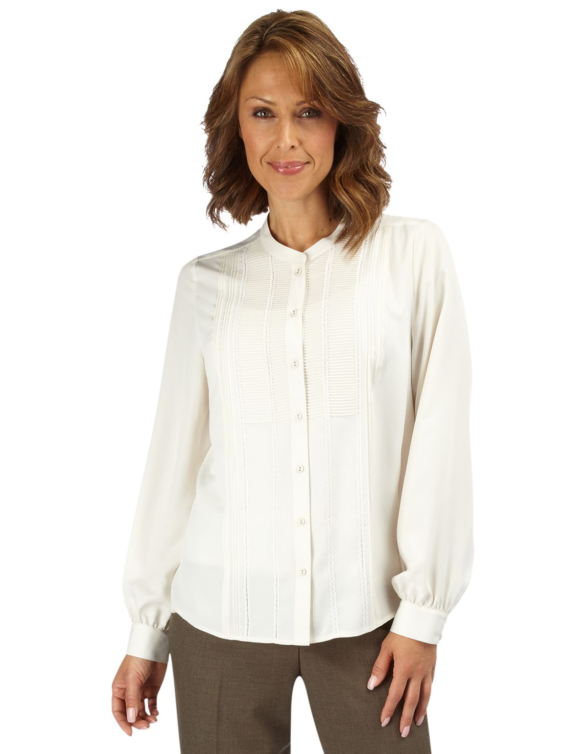Pintuck Blouse, Ivory