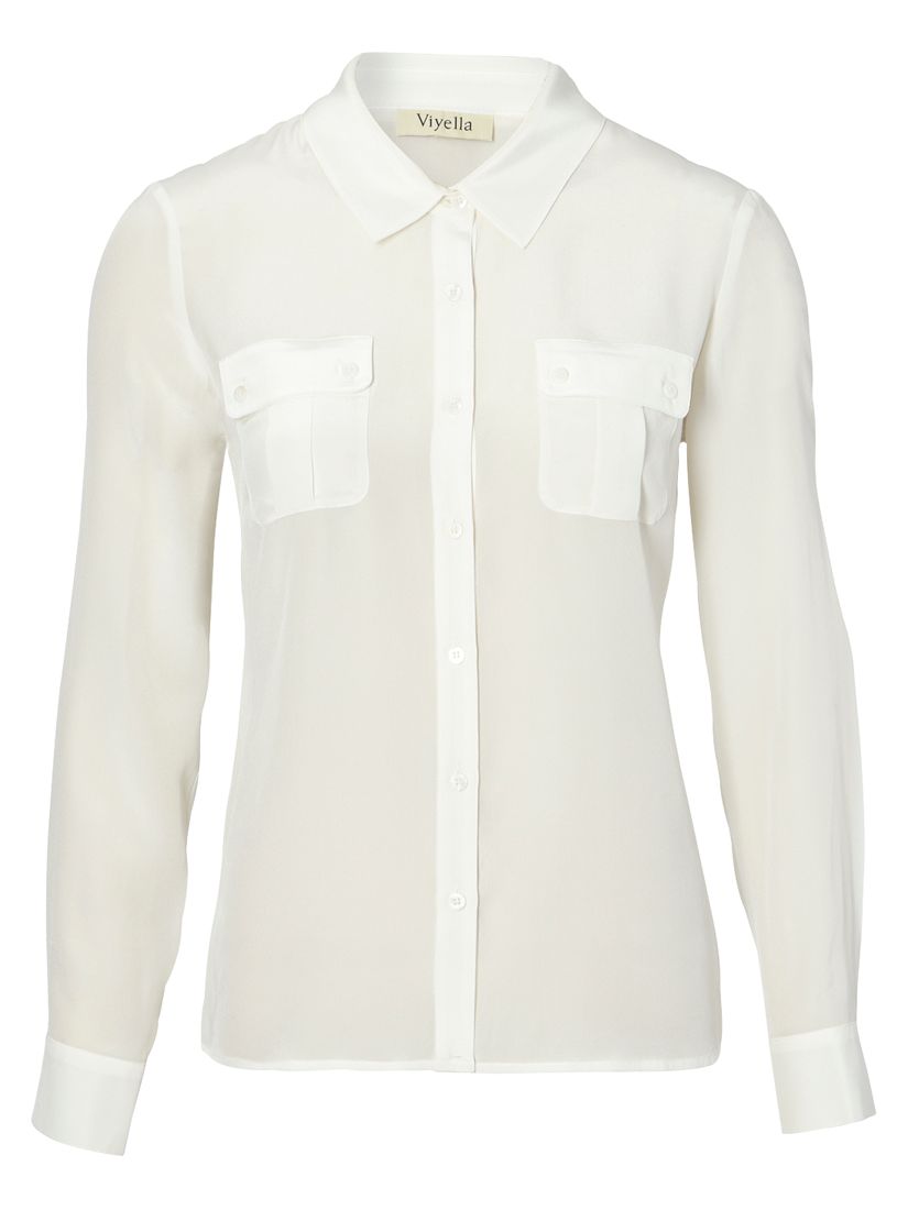 Viyella Silk Military Blouse, Ivory