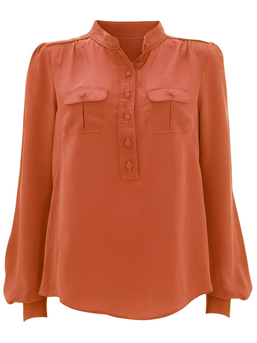 Mint Velvet Silk Blouse, Tangerine