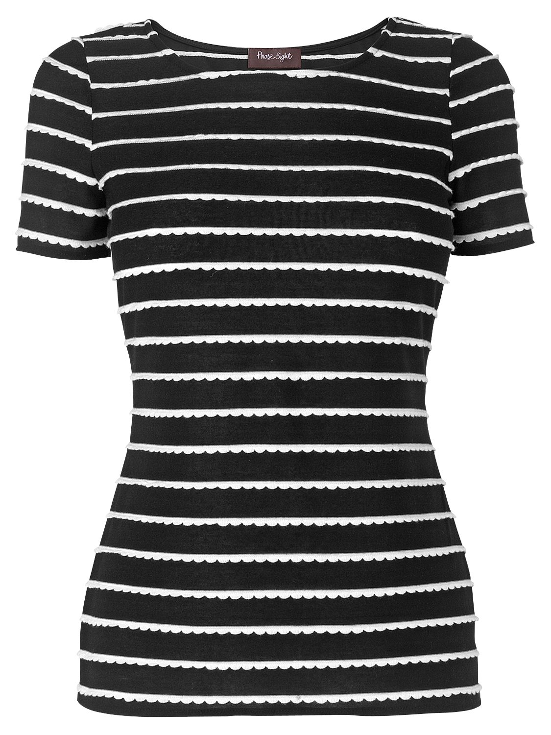 Phase Eight Monica Striped T-Shirt, Black/White