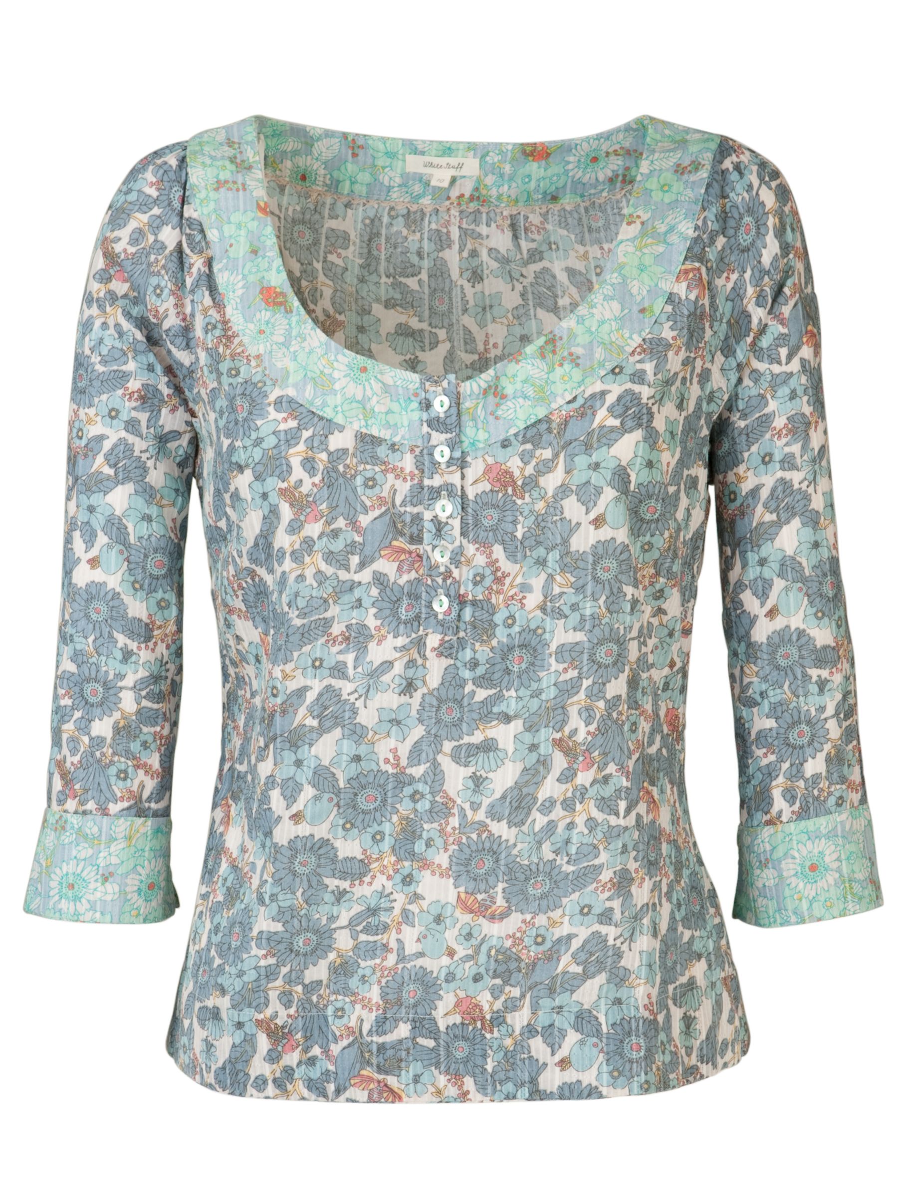 Pretty Birdie Printed Blouse, Blue