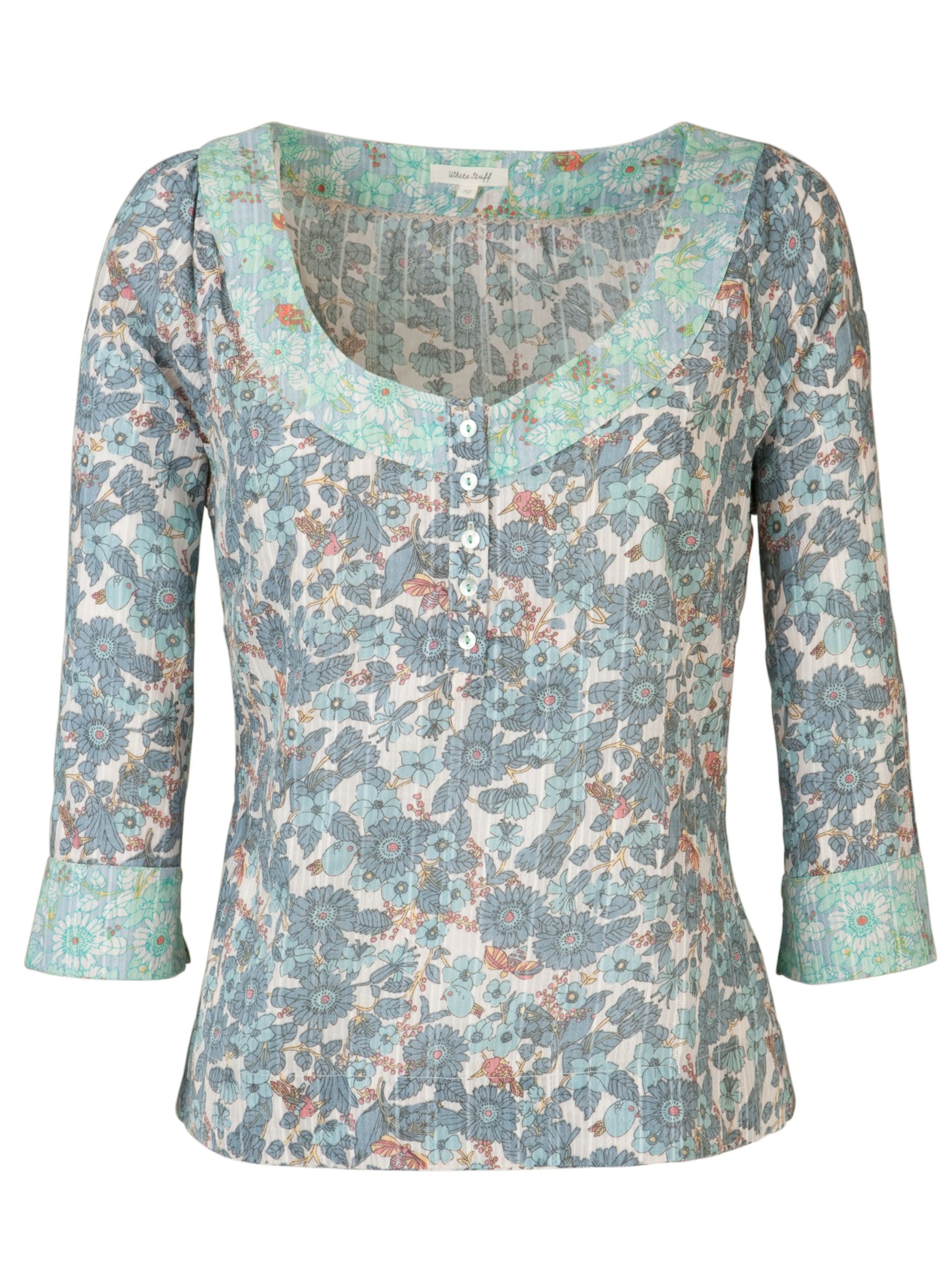 Pretty Birdie Printed Blouse, Blue