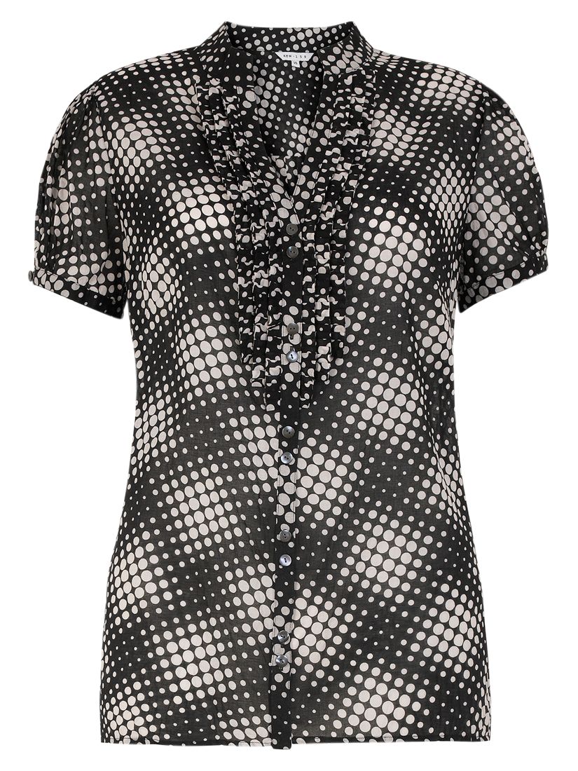 Graphic Spot Blouse, Black