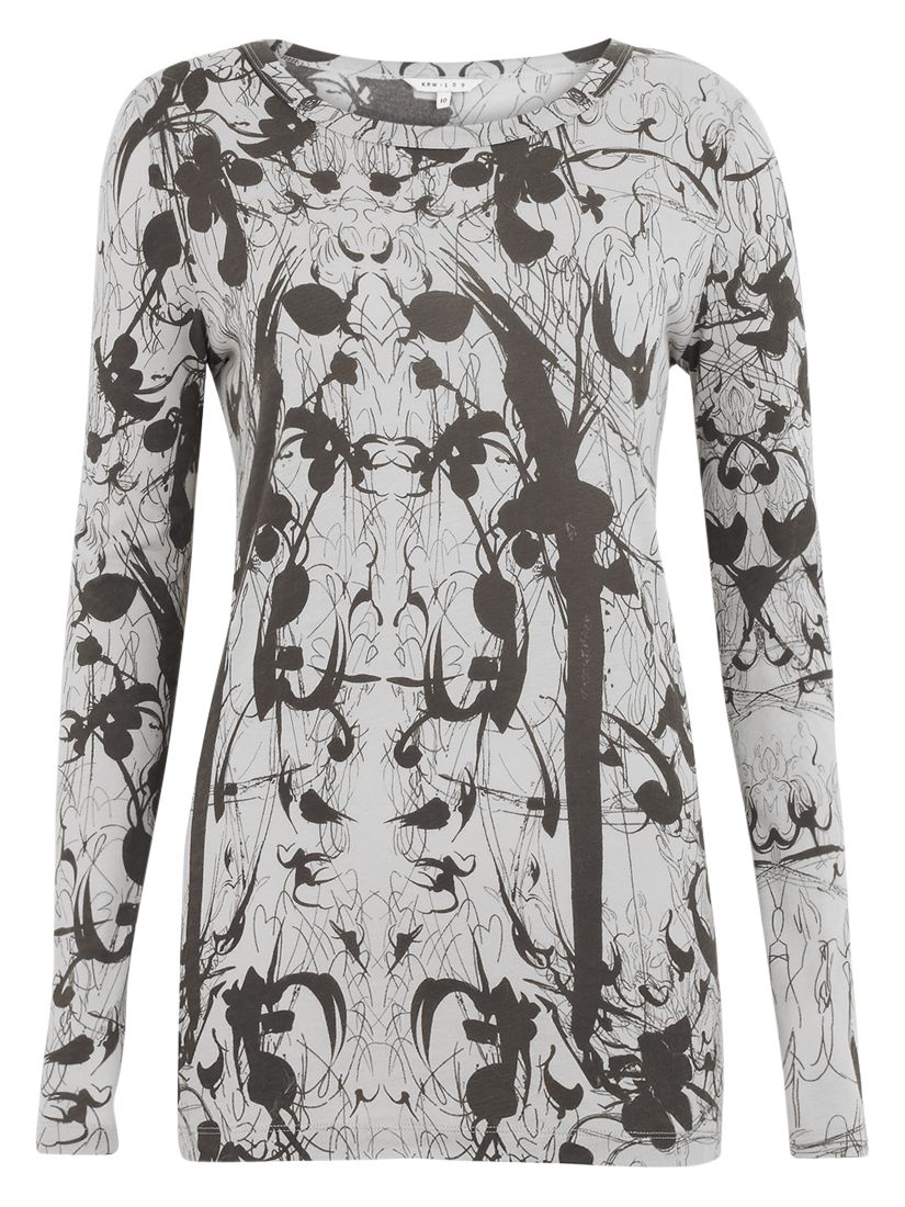 kew.159 Whimisical Print Long Sleeve T-Shirt, Sage