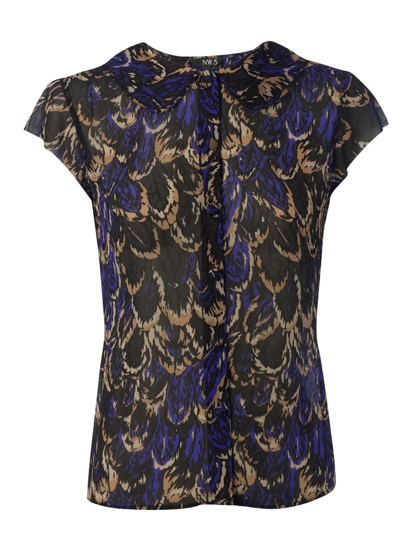 NW3 Double Collar Blouse, Shock Violet