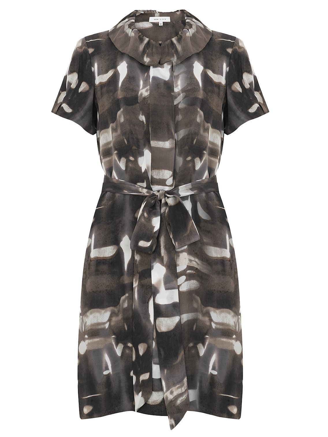 kew.159 Silk Marble Blouse Dress, Cedar