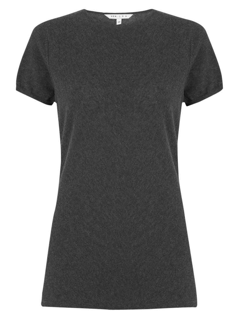 kew.159 Luxury Bias Knit T-Shirt, Grey Melange