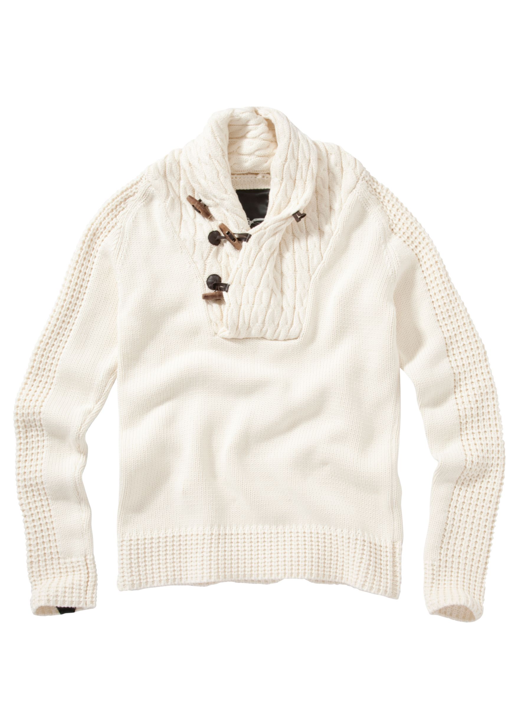 Denham Skye Shawl Neck Jumper, Ivory at John Lewis