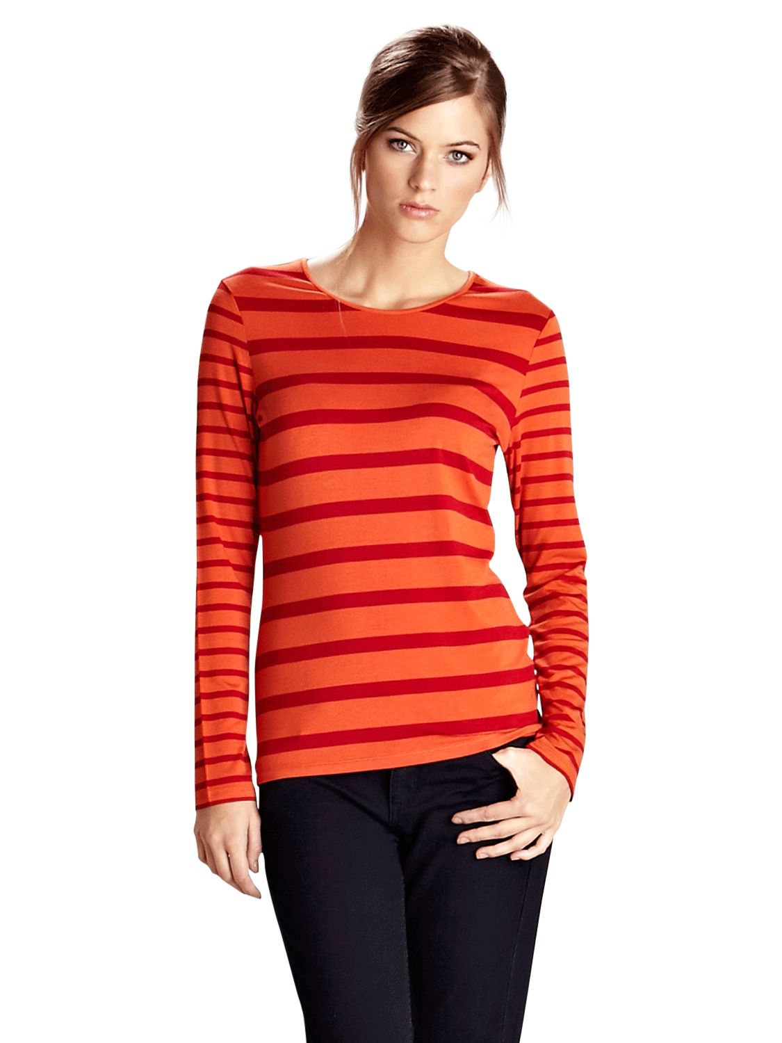 Stripe Long Sleeve T-Shirt, Red