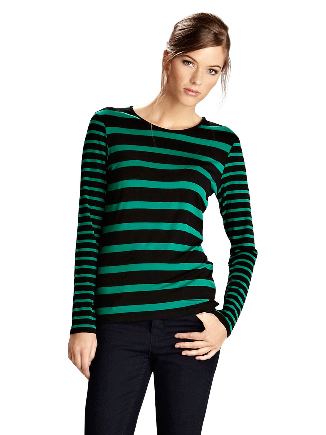 Stripe Long Sleeve T-Shirt, Green