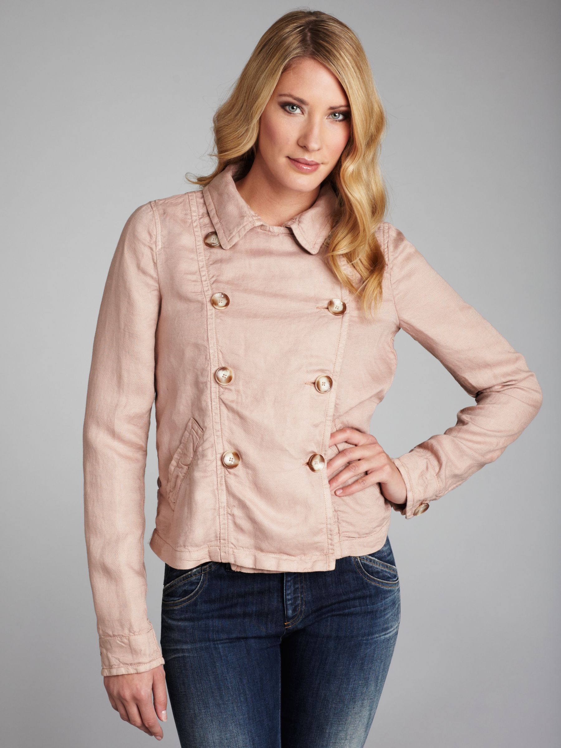 Armani Jeans Linen Jacket, Pink at John Lewis