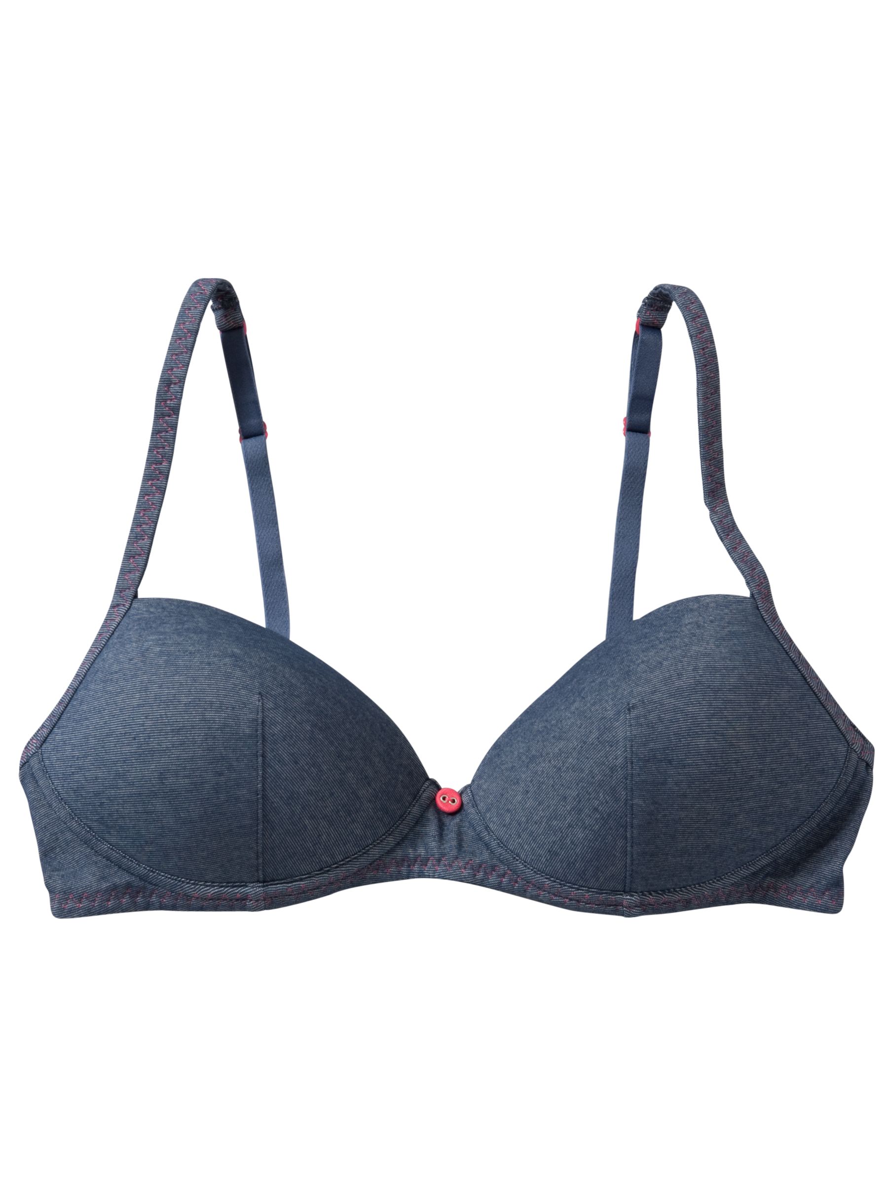 John Lewis Frankie Padded Non Wired Teen Bra, Denim
