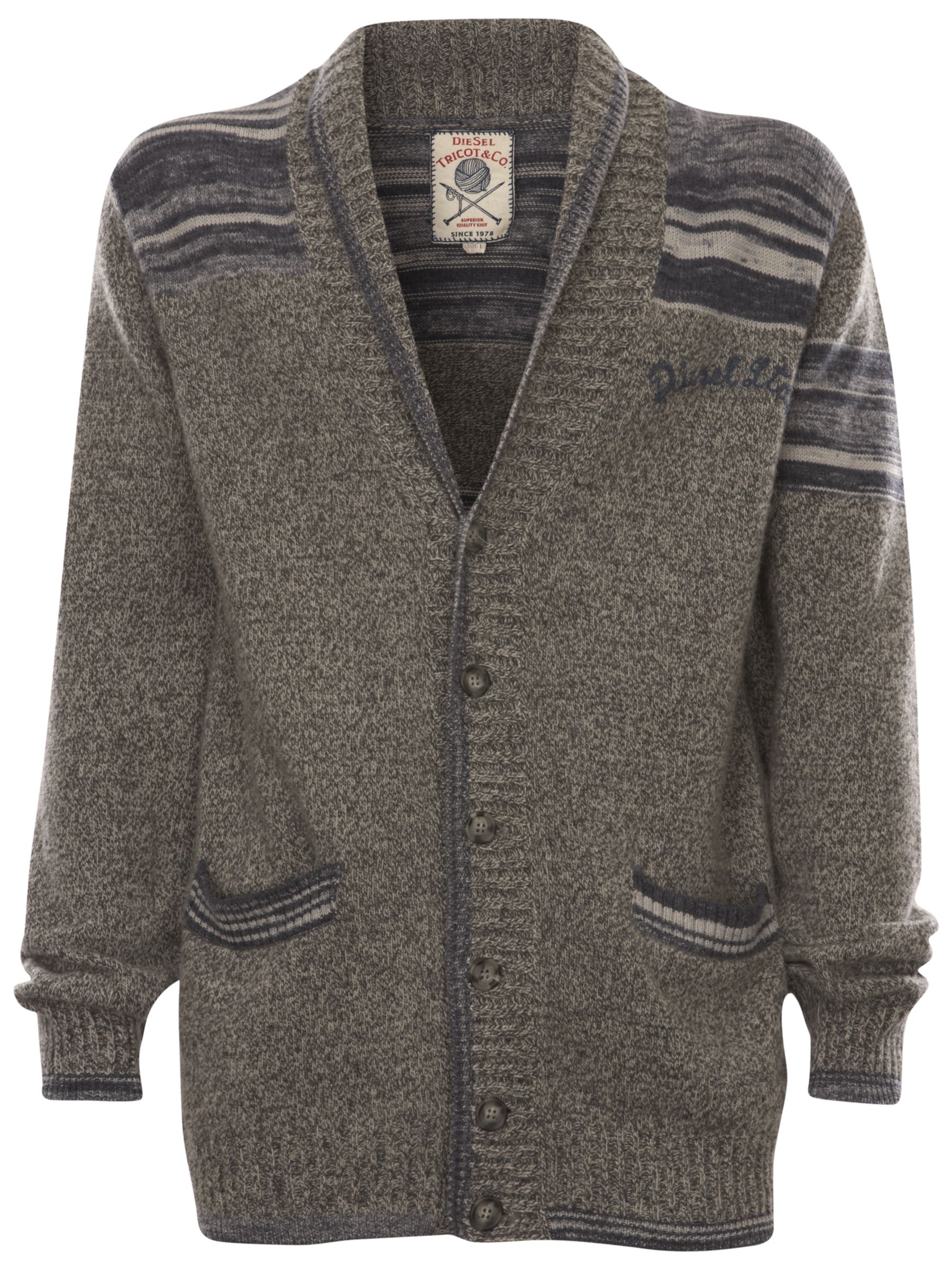 Diesel Melange Shawl Cardigan, Grey at John Lewis